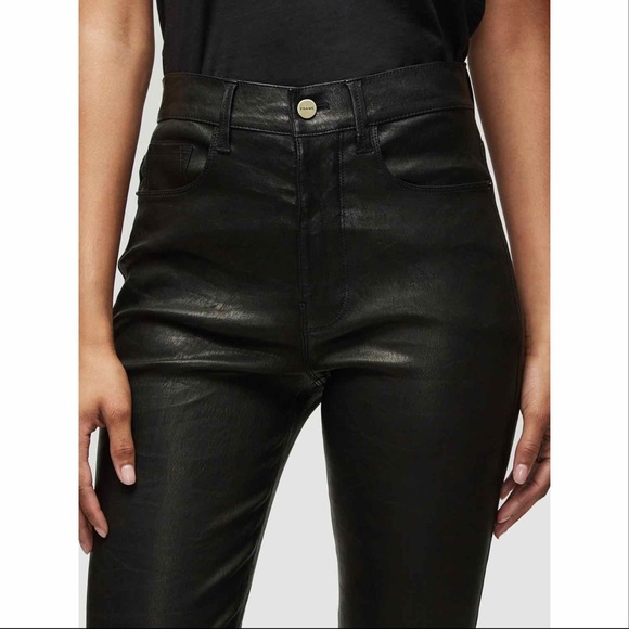👖Frame Leather Le Sylvie Slender Straight 
Noir - Picture 4 of 16